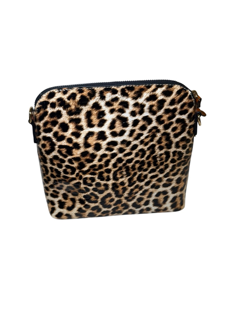 NWT Vegan Patent Leather Leopard Print Satchel Handbag - Picture 12 of 14